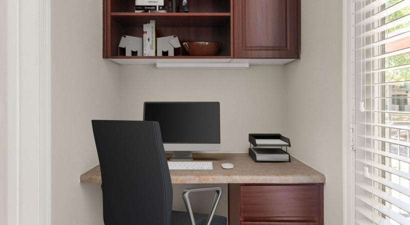 a computer on a desk